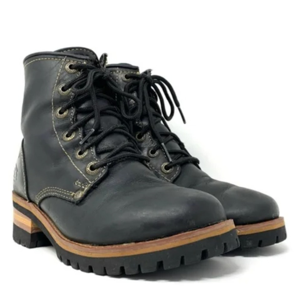 Vintage Y2k Skechers Laramie Oil Resistant Moto 90s Boots Black 7